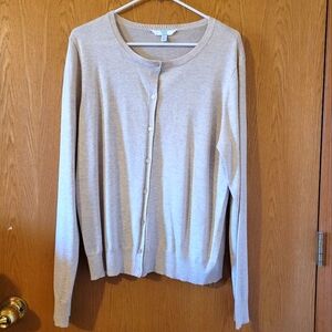 Time and True Women's Cream Cardigan Sweater